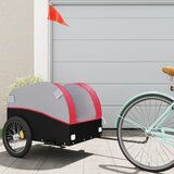 vidaXL Prikolica za bicikl crno-crvena 45 kg željezna | shoptok.hr