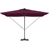  Cantilever Roma suncobran s LED svjetlima u Bordeaux crvenoj boji 286 x 285 x 270 cm aluminijski. | shoptok.hr