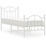 Metalni okvir kreveta uzglavlje i podnožje bijeli 75x190 cm | shoptok.hr