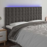  LED posteljno vzglavje temno sivo 180x5x118/128 cm žamet, (20793457) Cene