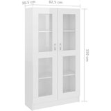 Sijaj Vitrina visok sijaj bela 82,5x30,5x150 cm iverna plošča | Shoptok.si