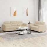 vidaXL 2-dijelni set sofa s jastucima krem od mikrovlakana | shoptok.hr