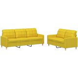  2-dijelni set sofa s jastucima svjetložuti od tkanine Žuta | Shoptok.si
