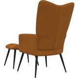  Stol za sproščanje s stolčkom rjav žamet, (20821712) | Shoptok.si