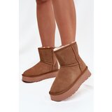 Boto Women's Snow Boots Made of Natural Suede on Platform Camel Privine | shoptok.hr