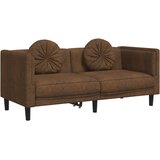  2-dijelni set sofa s jastucima smeđi baršunasti | shoptok.hr
