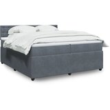 vidaXL Box spring postelja z vzmetnico temno siva 200x200 cm žamet Cene