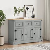 vidaXL Komoda Corona siva 112x43x78 cm trdna borovina Cene