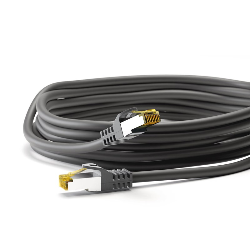 Goobay (91662) SFTP CAT 6A / S/FTP CAT 7 patch 20m črn mrežni povezovalni kabel | Shoptok.si