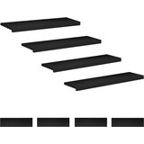Step treads 8 kom. 90 x 25 x 2 cm Crna Čvrsto drvo bukve Slike