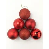 plastična kuglica/ crvena 8 cm 24 kom