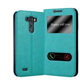 Cadorabo Ohišje, združljivo z LG G3 v mint turquoise - Zaščitni ovitek z magnetnim zapiranjem, stoječo funkcijo in 2 okencema za gledanje, (20551266) | Shoptok.si