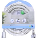 Tendance tuš crijevo 200 cm rastezljivo pvc, bijelo/srebrno | Eponuda.ba
