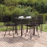  5-dijelni vrtni blagovaonski set od poliratana crni | shoptok.hr