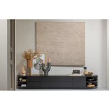 WOOOD Crna modularna TV komoda od masivnog bora 228x40 cm Finca – | shoptok.hr