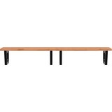  Zidna polica za umivaonik od čelika i masivne bukovine Smeđa 150 x 55 x 2.5 cm | shoptok.hr