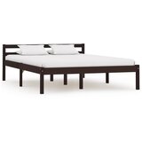 Maison Chic Posteljni okvir - Dvoposteljna postelja - Zakonska postelja temno rjav iz trdne borovine 140x200 cm-J15431, (21765319) | Shoptok.si