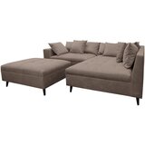 MID.YOU Ecksofa inkl. Hocker, gladka tkanina rjava | Shoptok.si