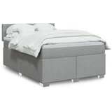  Krevet box spring s madracem svjetlosivi 140x200 cm od tkanine Slike