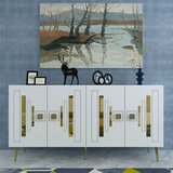 Hanah home konzolni sto Seduna, 150x75x35 cm, Belo-zlatne boje | ePonuda.com