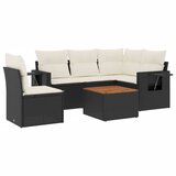  The Living Store Vrtna sedežna garnitura 6-delna z blazinami črna poli ratan - Vrtna Sedežna Garniture, (21443825) | Shoptok.si
