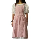 INF Lanena bombažna predpasnik - Cross Back Pinafore za umetnost, kavarno in delo Pink, (5000078397) | Shoptok.si