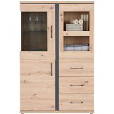 Mömax Vitrina Nature, Barva Hrasta, Črna | Shoptok.si
