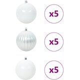  Set božićnih kuglica XL 15 pcs Bijelo Plastika | shoptok.hr