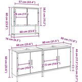  3-dijelni set kupaonskog namještaja od starog drva i inženjerske ploče | shoptok.hr