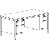 eurokraft basic pisalna miza za delovne mojstre, svetlo siva, predali 2 x 140 mm, 2 x 280 mm, šxg 1600 x 800 mm | Shoptok.si
