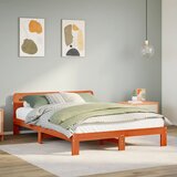 Maison Chic Posteljni okvir - Dvoposteljna postelja - Zakonska postelja brez vzmetnice voščeno rjava 140x200 cm trdna borovina-J2892, (21760092) | Shoptok.si