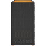  Vrtni bočni stolić s drvenom pločom crni 100x40x75 cm poliratan | shoptok.hr