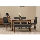 Hanah home vina 03 1053 walnut anthracite (produžni trpezarijski sto, stolice i konzola set (7 komada) Cene