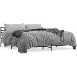  Okvir za krevet boja hrasta 200x200cm konstruirano drvo i metal Siva 200 x 200 cm | Shoptok.si