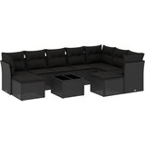  10-dijelni set vrtnih sofa s jastucima crni od poliratana | shoptok.hr