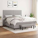  Box spring postelja z vzmetnico svetlo siva 160x200 cm žamet, (20930144) Cene