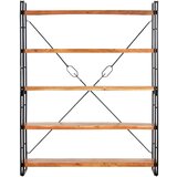 Furnova Knjižna omara 5-nadstropna 140x30x180 cm trden akacijev les, (21932082) | Shoptok.si