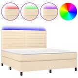  box spring s madracem LED krem 160x200 cm od tkanine | shoptok.hr
