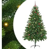 vidaXL Božično drevo med 300 LED z stojalom Zelena 210 cm PE | Shoptok.si