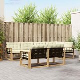  Set vanjskih sofa 7 kom. Bijela i krem Smeđa 327 x 168,5 x 73 cm | shoptok.hr