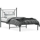  Metalni okvir za krevet s uzglavljem crni 90x190 cm | shoptok.hr