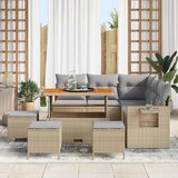  Sjedeća garnitura za vrt 10 kom. 7-Broj sjedala Bež 219 x 219 x 85 cm | Shoptok.si