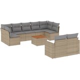  10-dijelni set vrtnih sofa s jastucima bež od poliratana | shoptok.hr