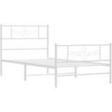  Metalni okvir kreveta uzglavlje i podnožje bijeli 75x190 cm | shoptok.hr