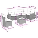  7-dijelni set vrtnih sofa od poliratana s jastucima bež | shoptok.hr