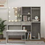 vidaXL Komplet toaletnih mizic z LED lučkami siv konstruiran les | Shoptok.si