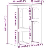  Strani šal Betonsko siva 59 x 35 x 80.5 cm Konstruiran les, (5000108593) | Shoptok.si