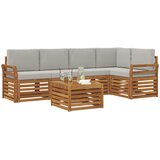  Set vanjskih sofa 6 kom. Prirodna i svijetlo siva Poliester | shoptok.hr
