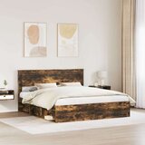  Konstrukcija postelje z vzglavjem Dimljeni oreh 200 x 200 cm, (5000104370) | Shoptok.si