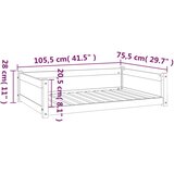  Krevet za pse bijeli 105,5x75,5x28 cm od masivne borovine | shoptok.hr